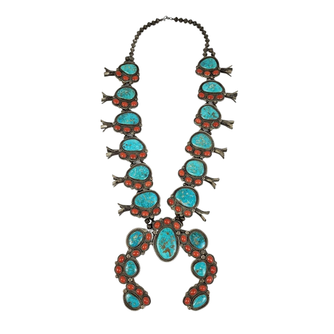Squash Blossom Navajo Turquoise necklace