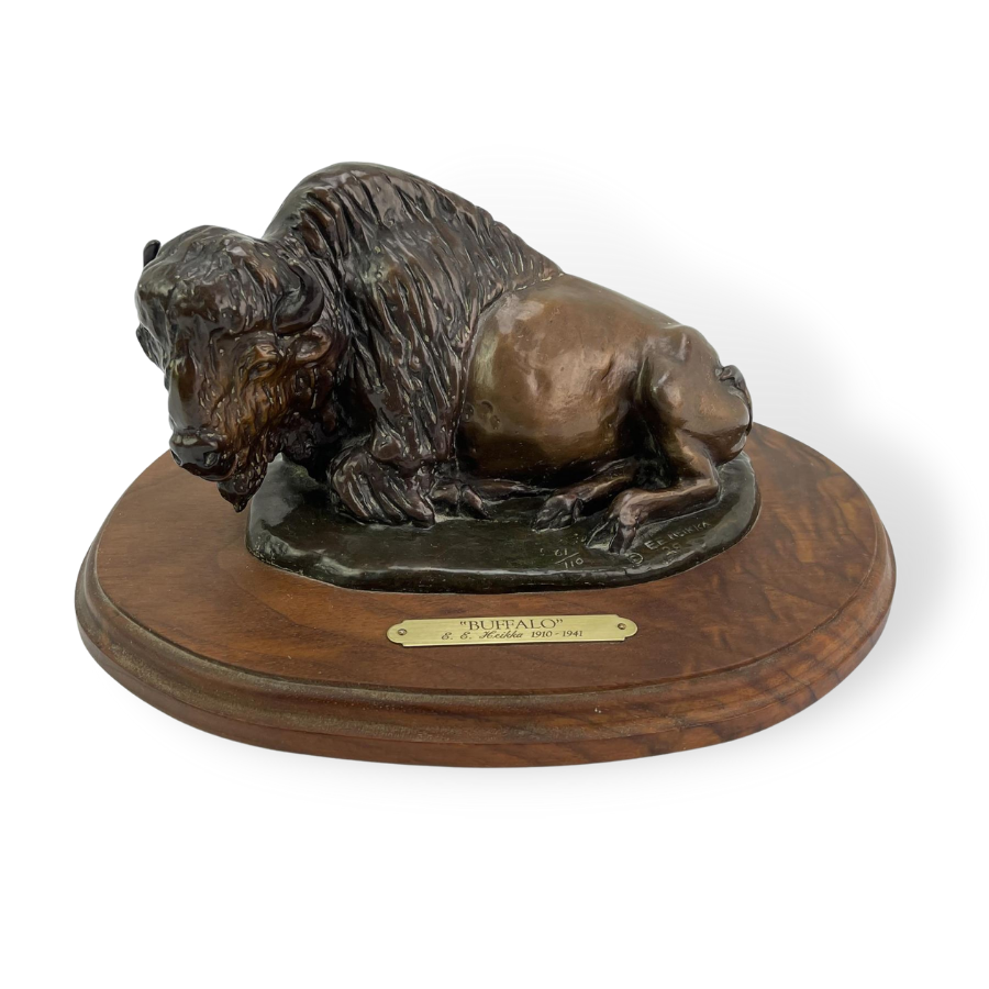 Earle Erik Heikka Bronze Buffalo Montana Auction