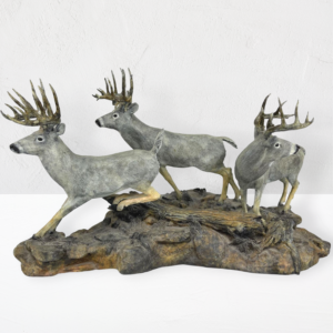 Lyle Schwabauer Painted Bronze of Whitetail Deer