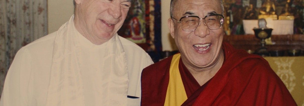 Roger McCarthy with his Holiness, the Dalai Lama at the Dalai Lama’s personal residence in Dharamsala, India during a filmed interview. (1999)