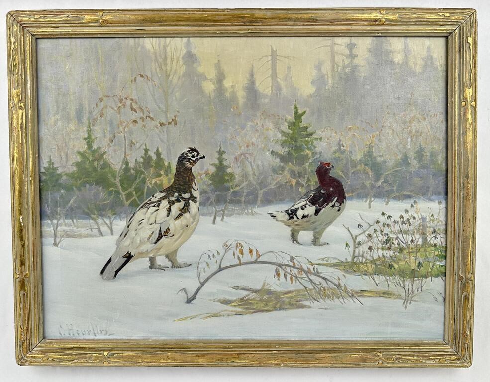 Magnus Heurlin Alaskan Ptarmigan Oil Painting