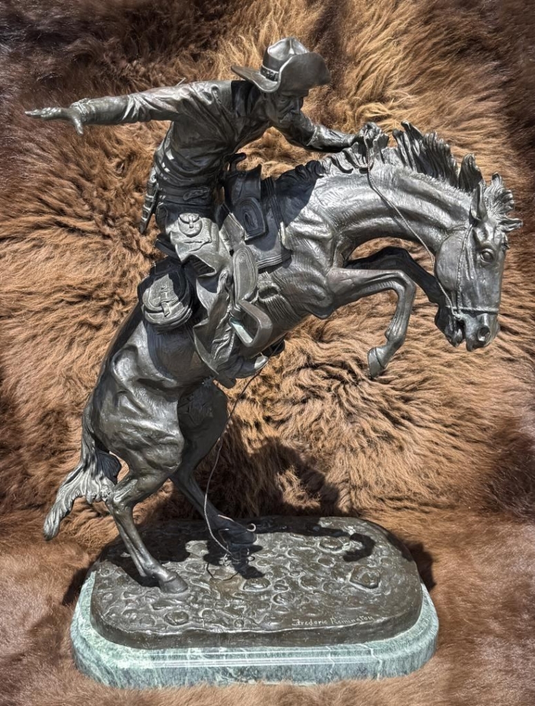 Lodge Size Frederic Remington Bronco Buster Bronze Lodge Size Frederic Remington Bronco Buster Bronze