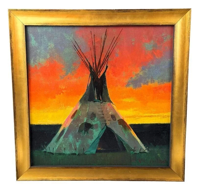 Tom Gilleon Red Bears Painting for sale